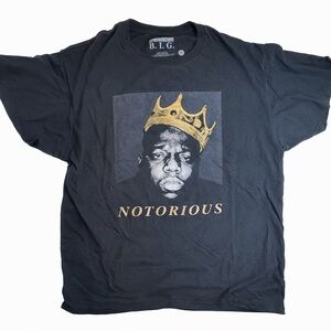 Black Graphic Tee with Gold Crown Design